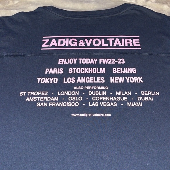 NWT Zadig & Voltaire with rhinestones navy blue size L 20”wide 27”long. - Picture 7 of 7